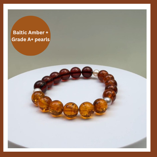 Amber & Pearl Harmony Bracelet