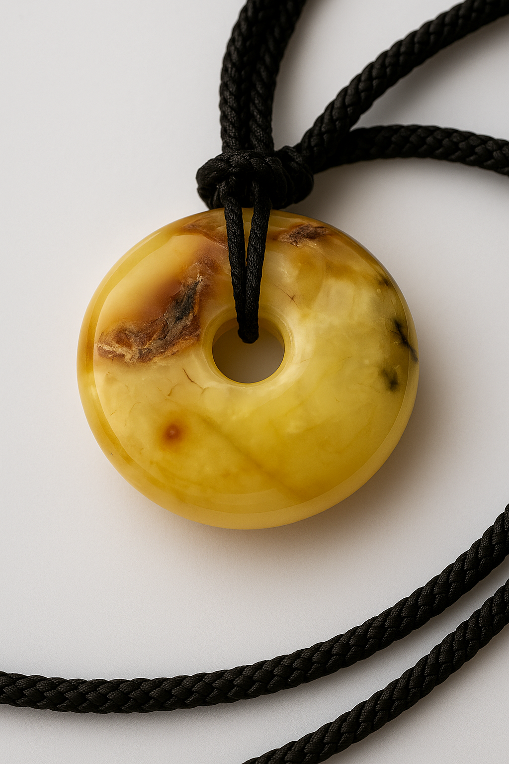 Round Amber Stone Necklace