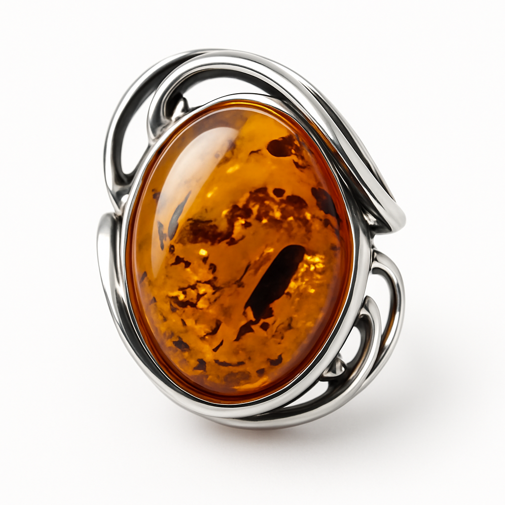 Radiance Bold: Modern Statement Amber Ring