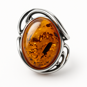 Radiance Bold: Modern Statement Amber Ring