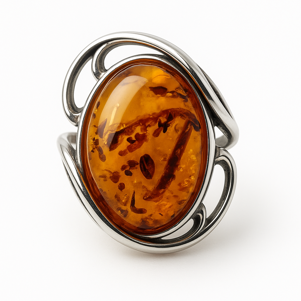 Radiance Bold: Modern Statement Amber Ring