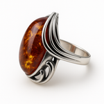 Load image into Gallery viewer, Radiance Bold: Modern Statement Amber Ring

