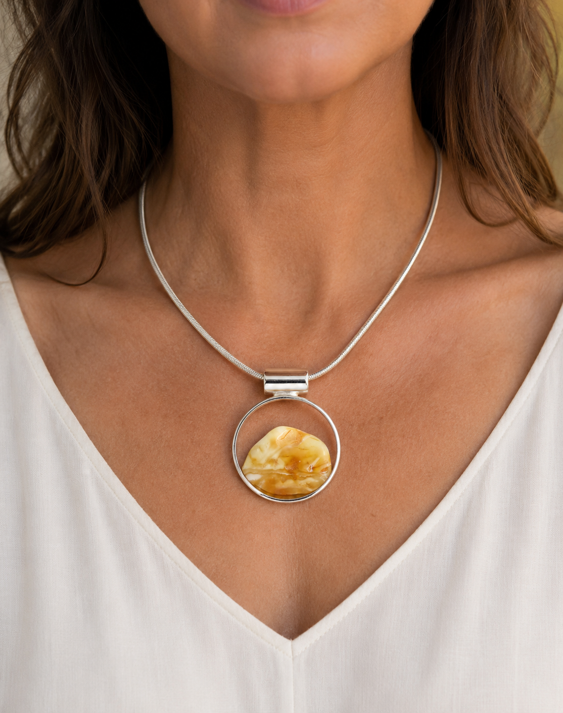 Sterling Silver Amber pendant