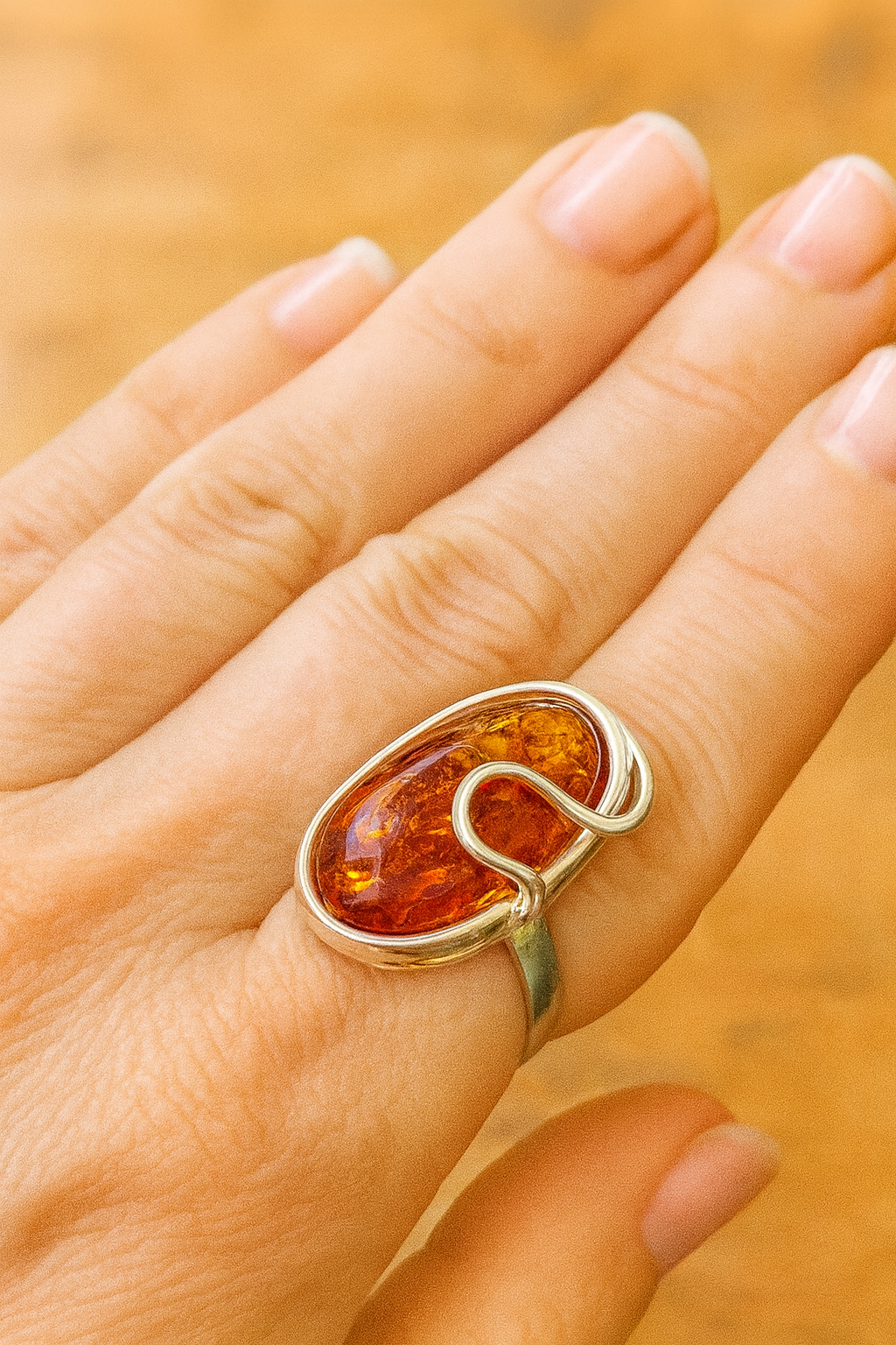 Cognac Amber Ring