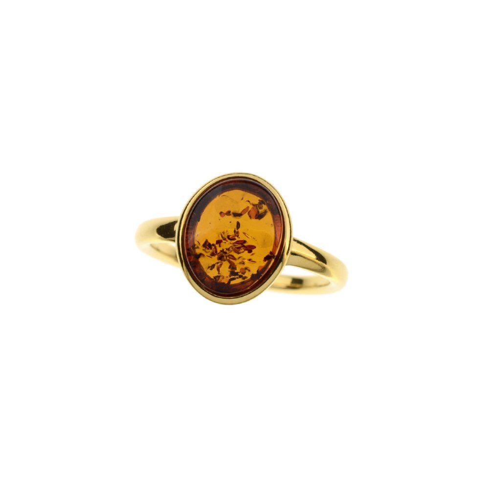 Stunning Gold Amber Ring
