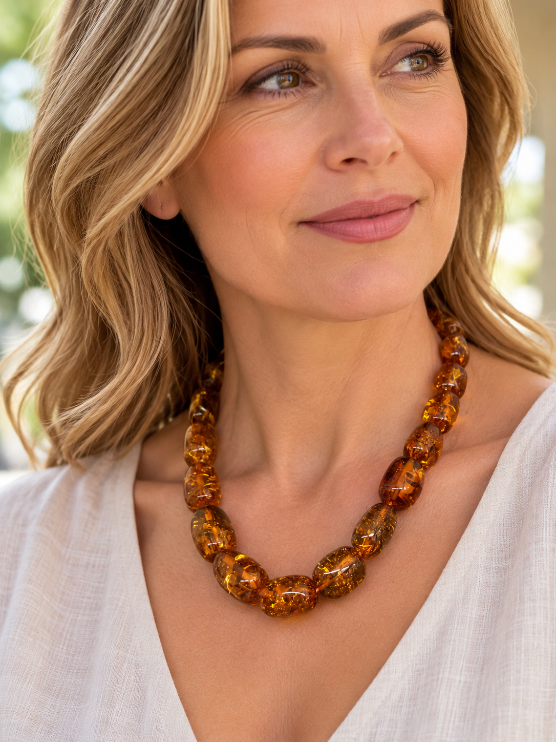 Luxury Baltic Amber Necklace – Perfectly Polished Honey Amber