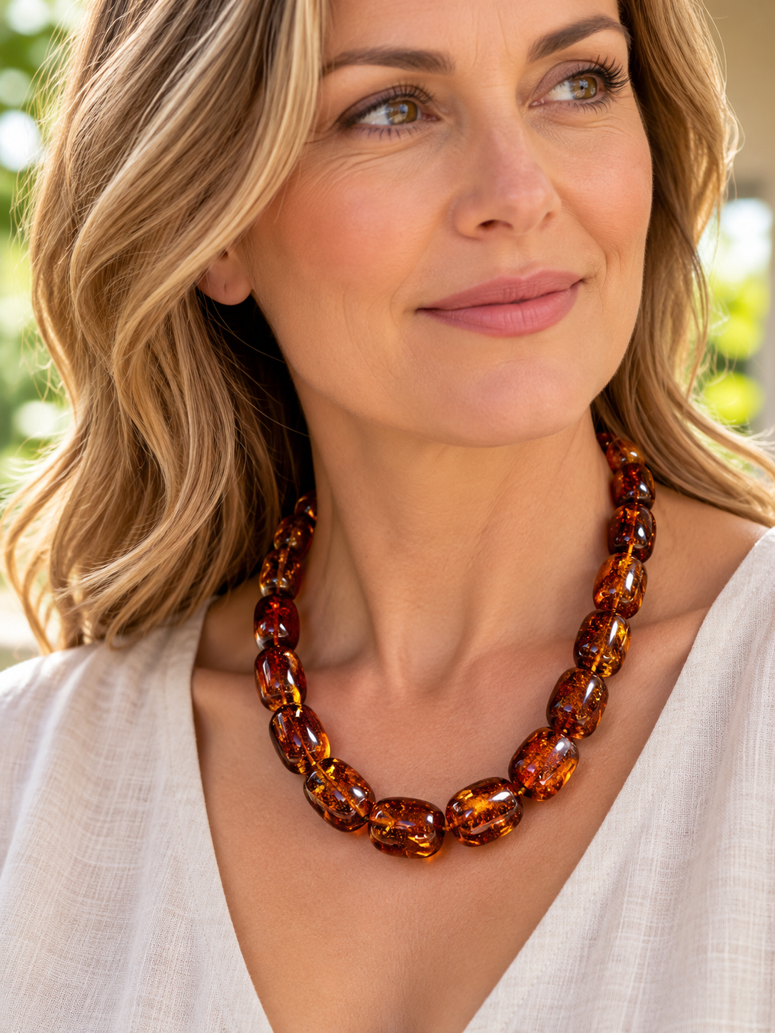 Luxury Baltic Amber Necklace – Perfectly Polished Cognac Amber