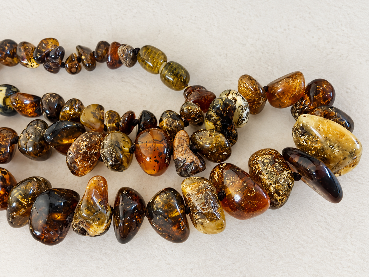 Natural Baltic Amber Nugget Necklace