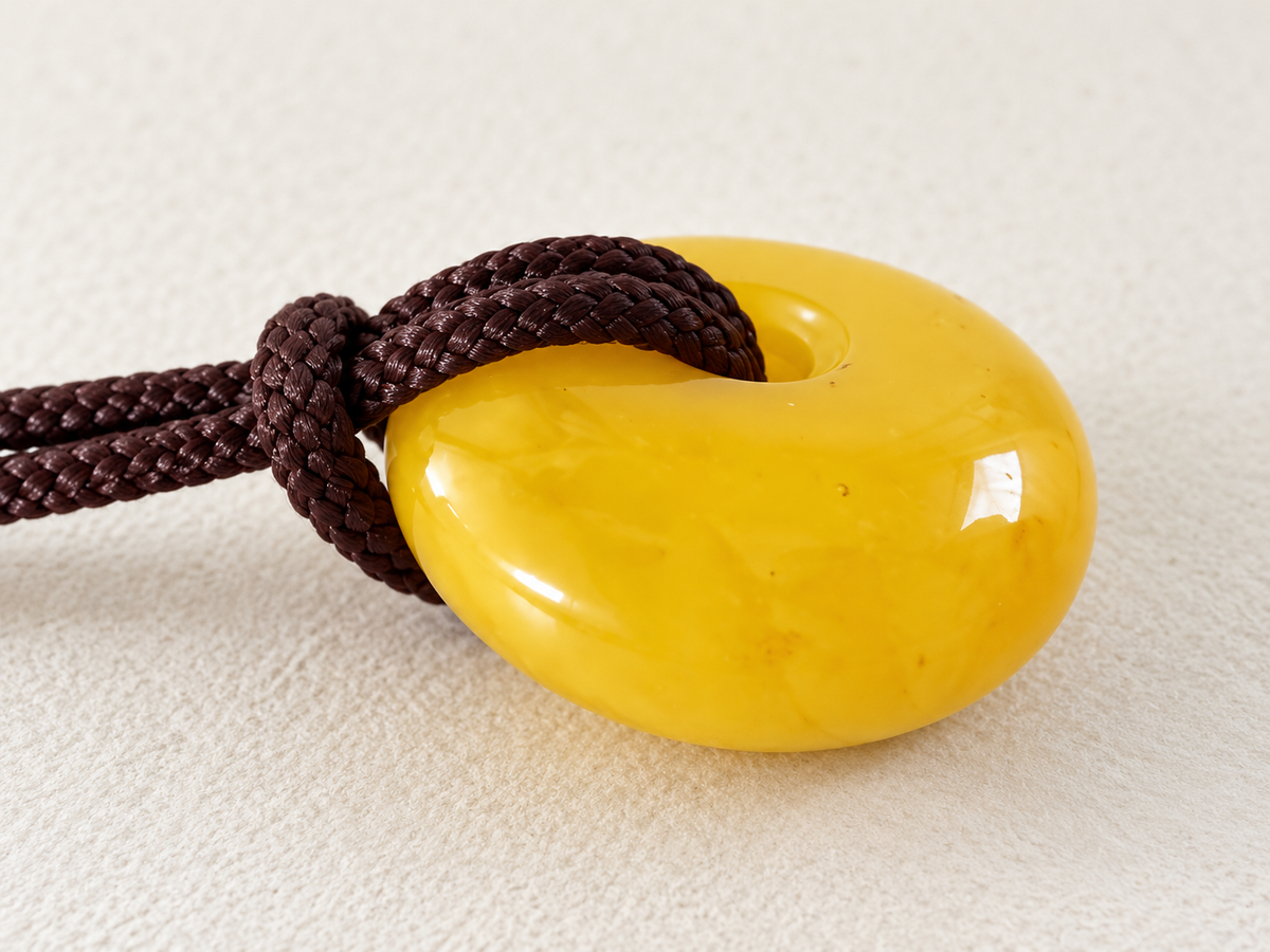 Milky Amber Donut Pendant