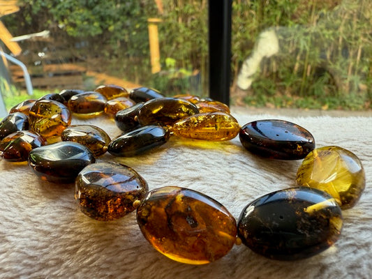 Unique Green Amber Necklace