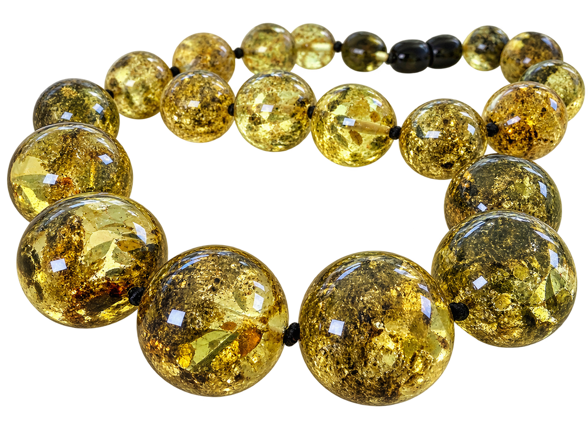 Luxury Green Baltic Amber Necklace