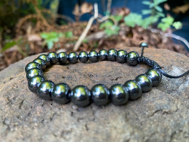 Hematite Beaded Men's Bracelet