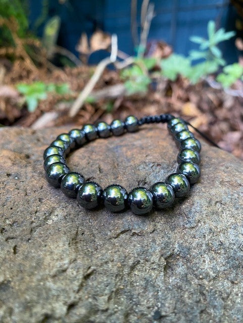 Hematite Beaded Men's Bracelet