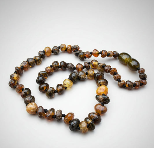 Green Amber Teething Necklace