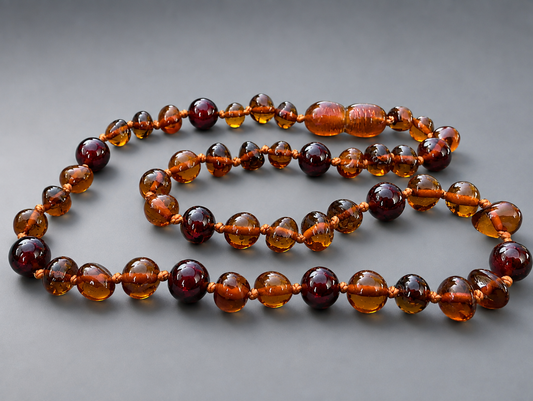 January Birthstone Baby Amber Necklace