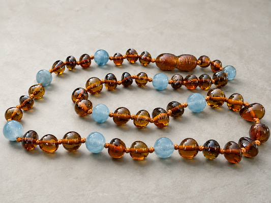 March  Birthstone Baby Amber Necklace