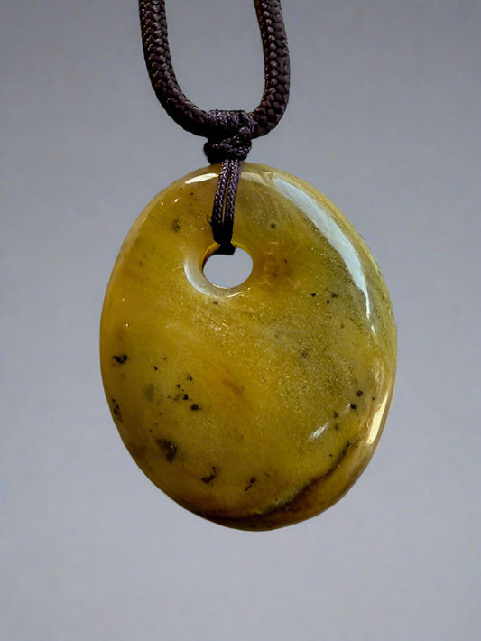 Natural Amber Good Luck Charm Pendant