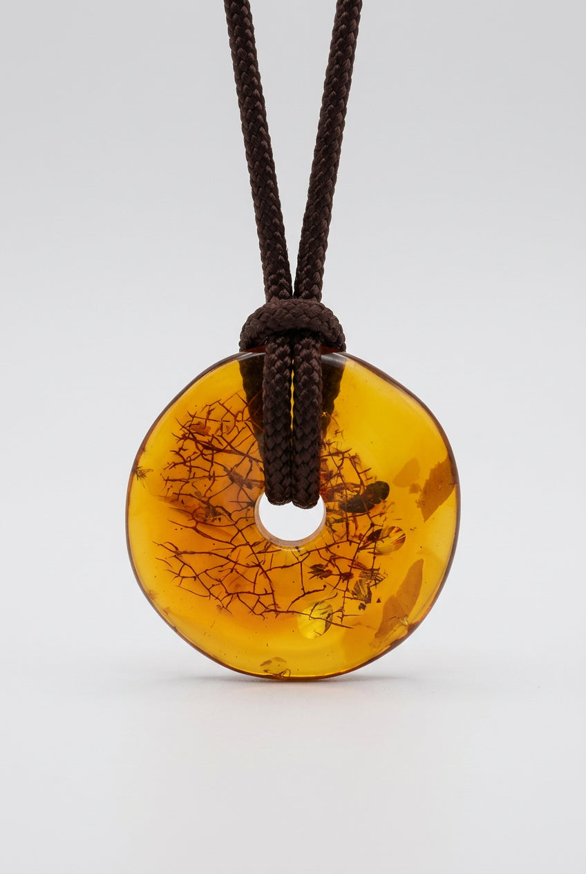 Natural Raw Amber Pendant – Organic Good Luck Charm