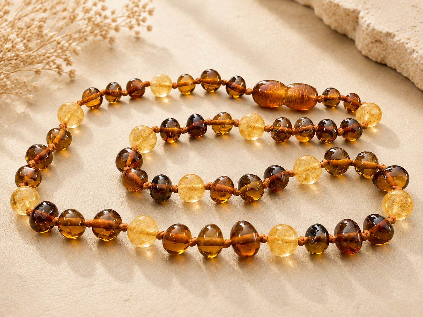 November Birthstone Baby Amber Necklace
