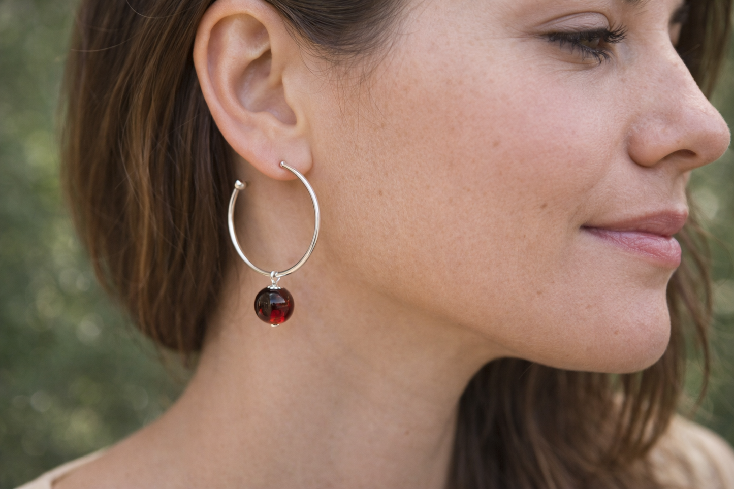 Half Hoops  Amber earrings
