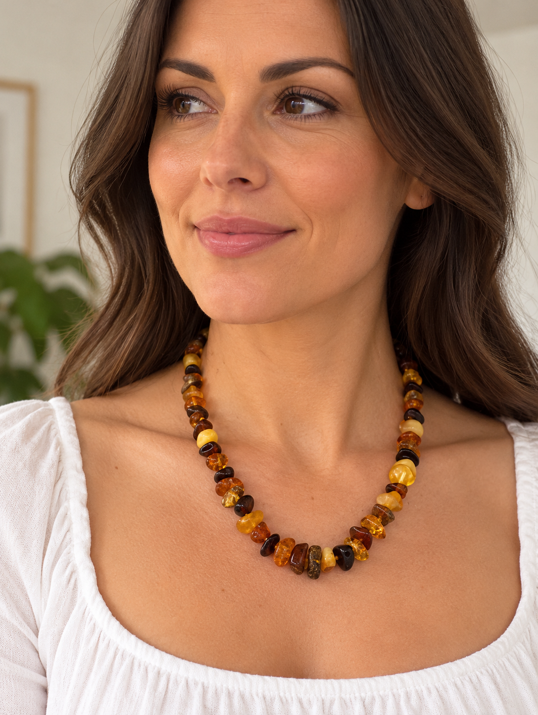 Natural Baltic Amber Nugget Necklace