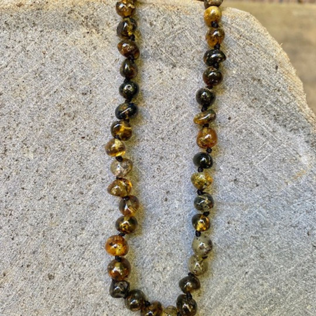 Green Amber Baby Necklace