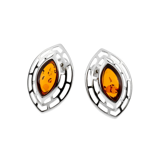 Cognac Amber Earrings