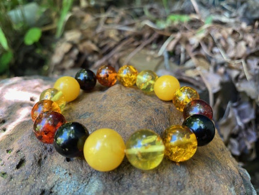 Amber Men's Beaded  Bracelet