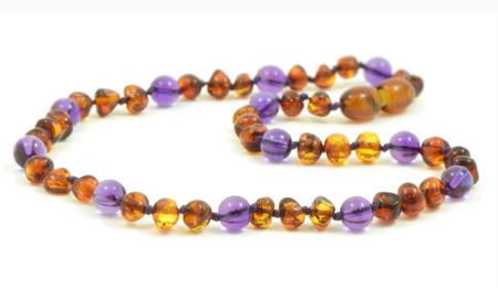 AMETHYST AND AMBER Teething Necklace
