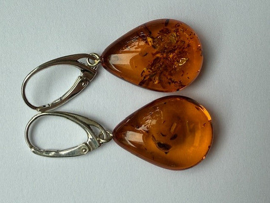 Teardrop Amber Earrings