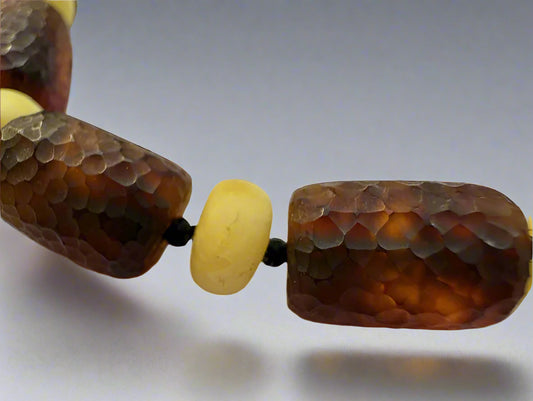 Textured Contrast Bead Men's Bracelet