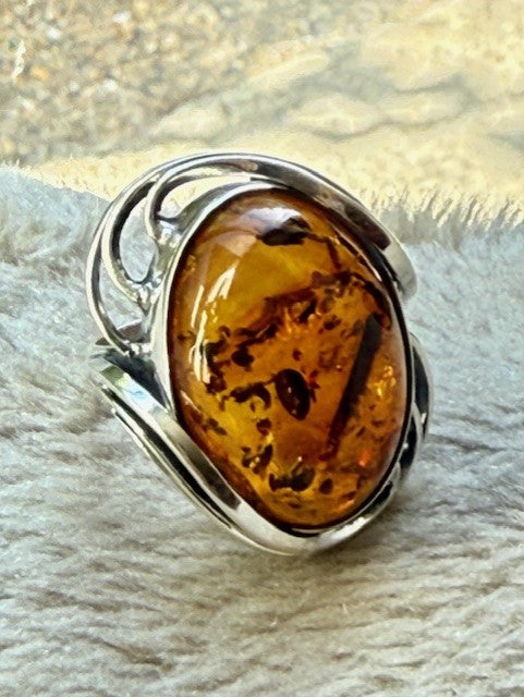 Radiance Bold: Modern Statement Amber Ring