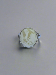 White Amber ring