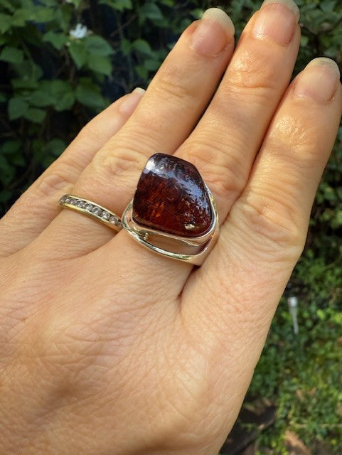 Modern Amber Ring