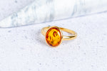 Load image into Gallery viewer, Stunning Gold Amber Ring

