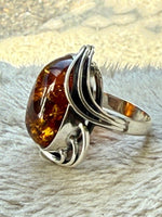 Load image into Gallery viewer, Radiance Bold: Modern Statement Amber Ring
