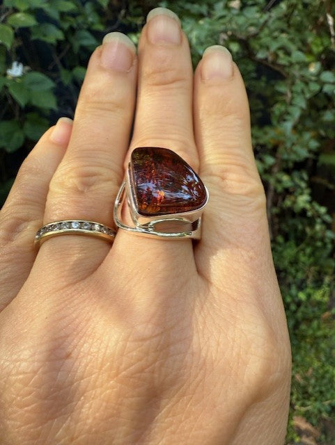 Modern Amber Ring