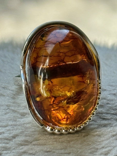 Glow Cognac Amber Ring