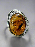 Load image into Gallery viewer, Radiance Bold: Modern Statement Amber Ring
