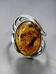 Radiance Bold: Modern Statement Amber Ring