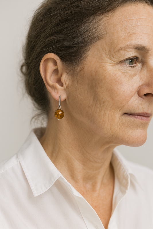 Drop Wave Amber earrings