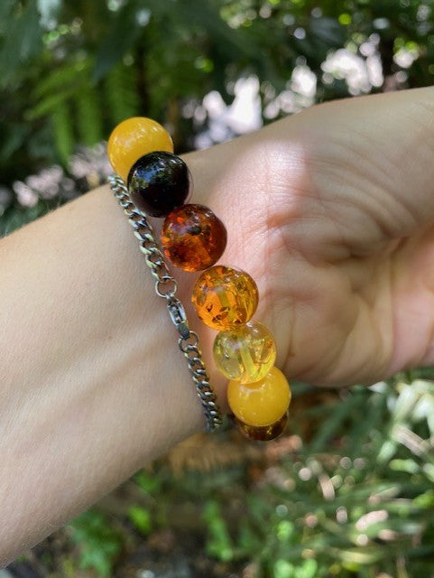 Amber Men's Beaded  Bracelet