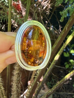 Load image into Gallery viewer, Bold Cognac Amber Ring
