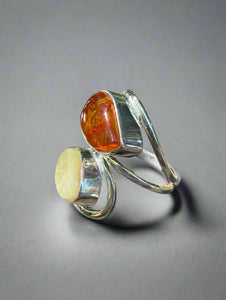 Mixed Colours Amber Ring