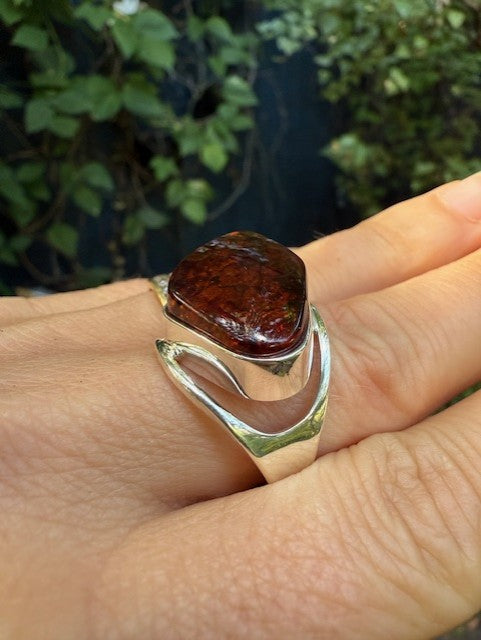 Modern Amber Ring