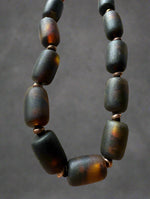 Load image into Gallery viewer, Shadowed Green in Black Amber Necklace
