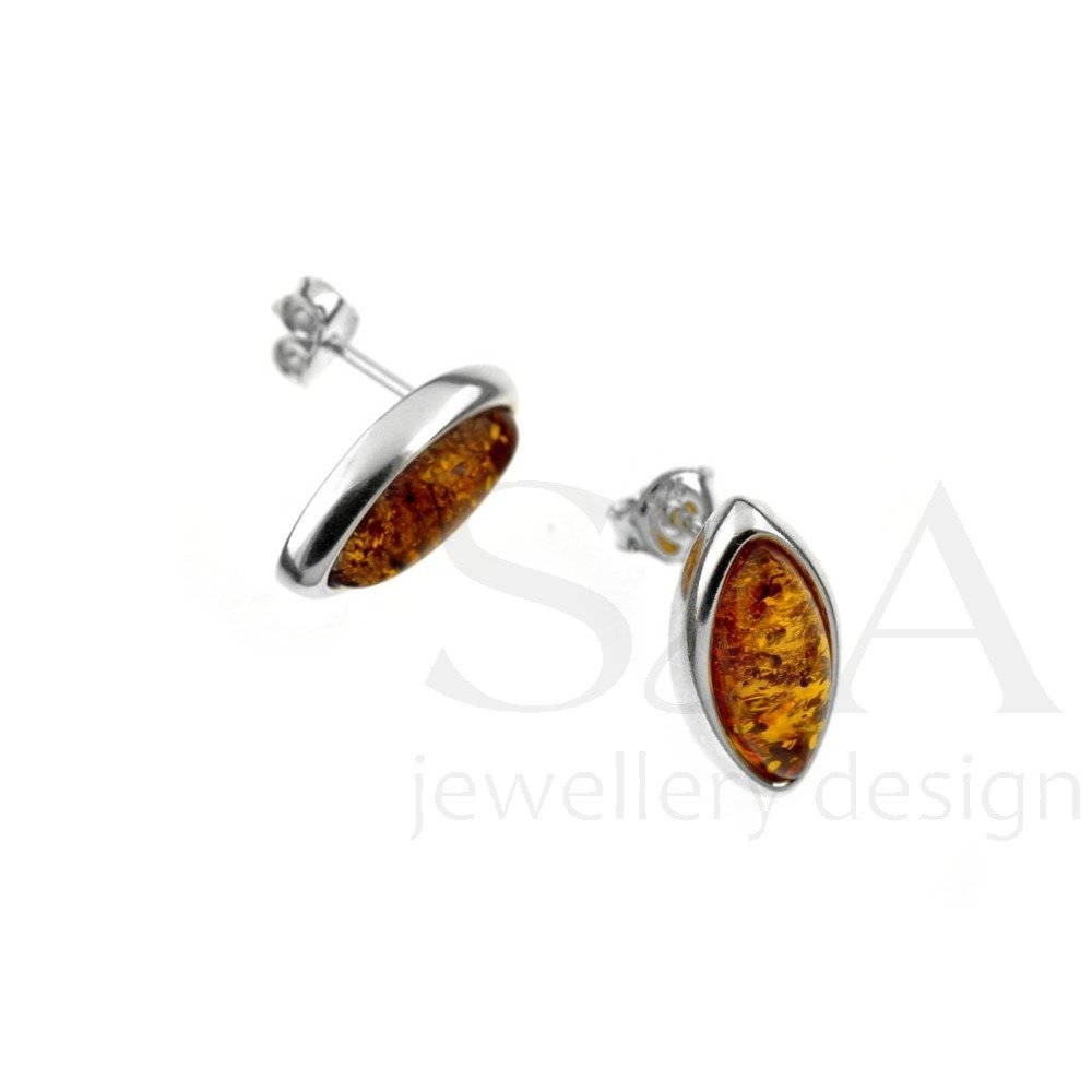 Cognac Amber Stud earrings