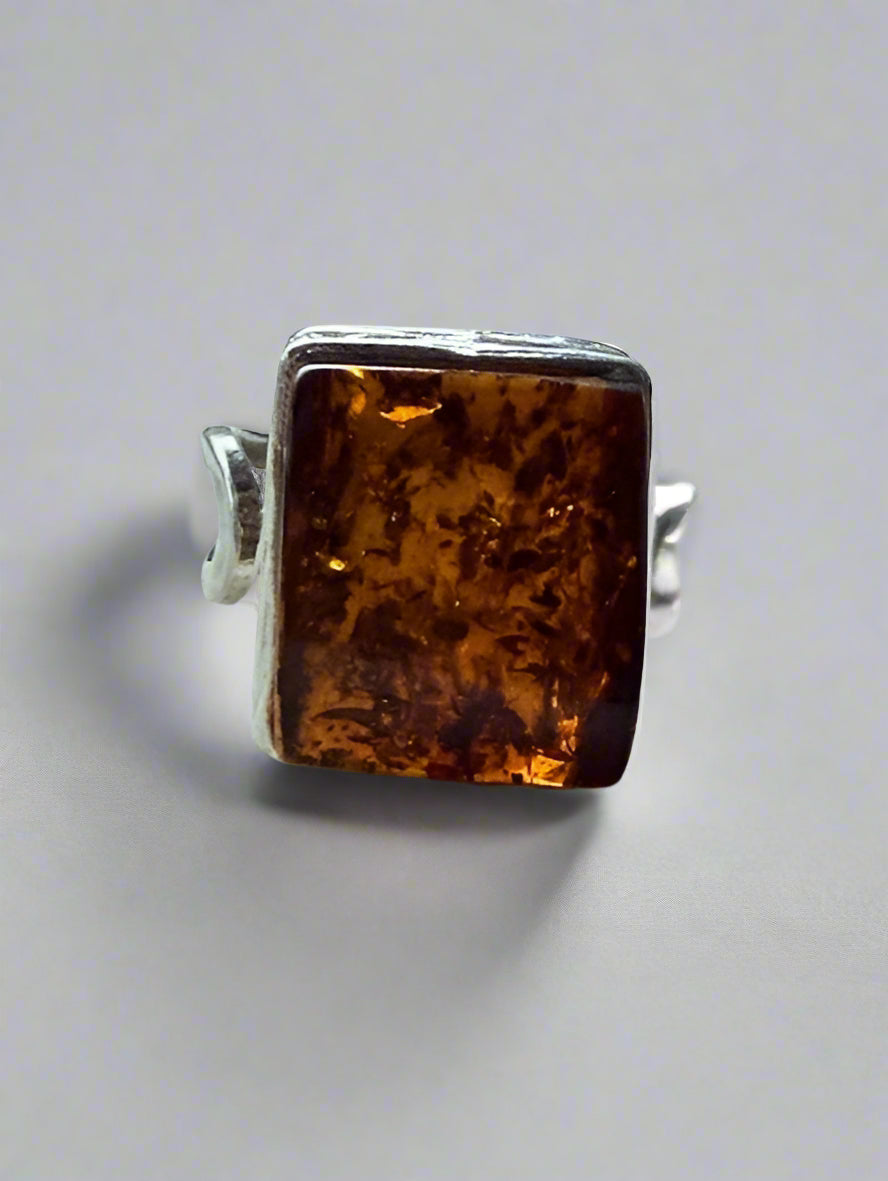 Natural Cognac Baltic Amber Ring
