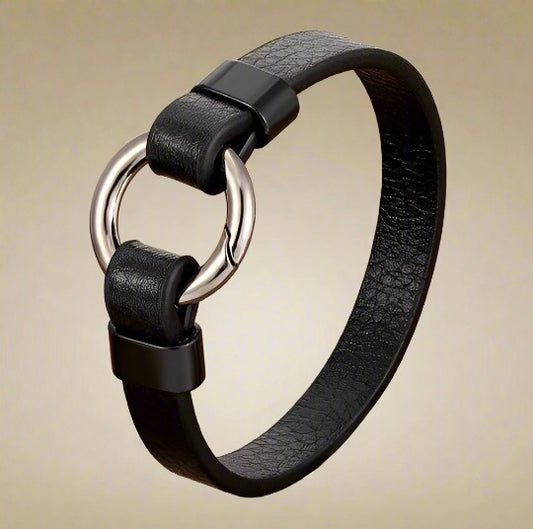 Black And Silver Ring Men's Bracelet
