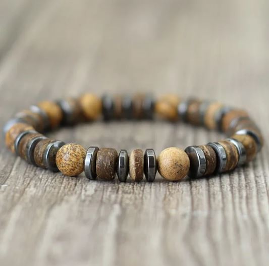 Wooden Men's Beaded Bracelet